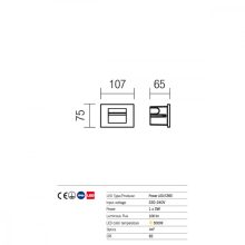 Redo OUT Kültéri falba süllyesztett lámpa 9635 INNER