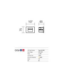 Redo OUT Kültéri falba süllyesztett lámpa 9635 INNER