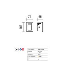 Redo OUT Kültéri falba süllyesztett lámpa 9638 INNER