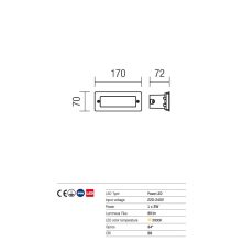 Redo OUT Kültéri falba süllyesztett lámpa 9640 PANO