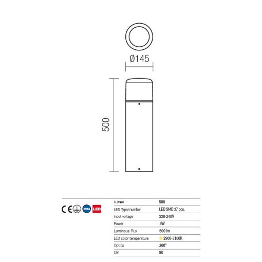 Redo OUT Kültéri álló lámpa 9680 CYCLO