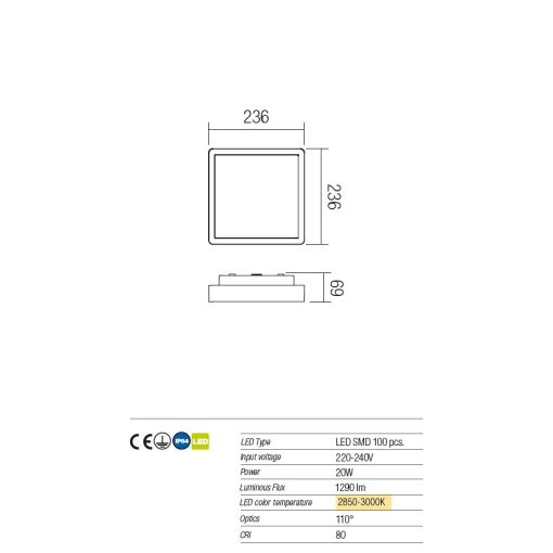 Redo OUT Kültéri mennyezeti lámpa 9888 STAGE