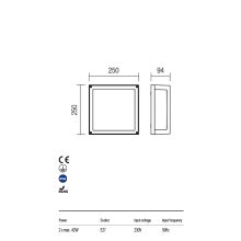 Redo OUT Kültéri mennyezeti lámpa 9892 BRICK