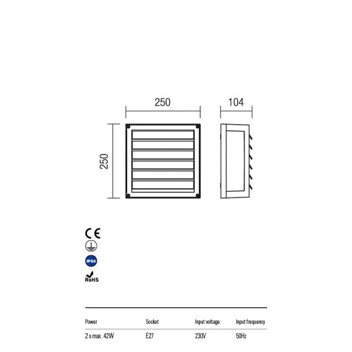 Redo OUT Kültéri mennyezeti lámpa 9894 BRICK