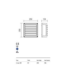 Redo OUT Kültéri mennyezeti lámpa 9895 BRICK
