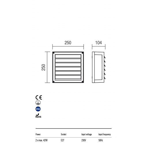 Redo OUT Kültéri mennyezeti lámpa 9895 BRICK