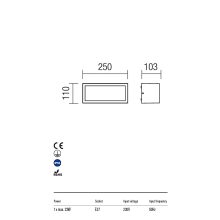 Redo OUT Kültéri fali lámpa 9896 BRICK