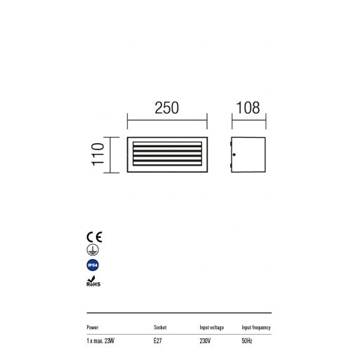 Redo OUT Kültéri fali lámpa 9899 BRICK