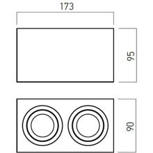 Arelux Mennyezeti lámpa BX02 BK XBRIX