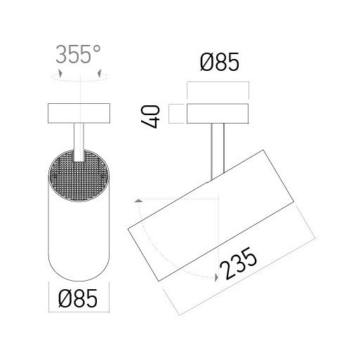 Arelux Mennyezeti lámpa FS20WW SWH XFOCUS