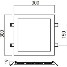 Arelux Álmennyezeti lámpa FTQ300NW MWH XFLAT SQUARE