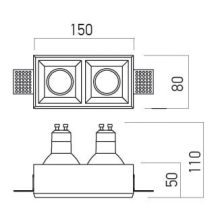 Arelux Beépíthető spot lámpa GSS12SQ XGESS