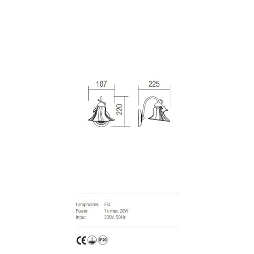 Incanti Fali lámpa IDL W1 05 DALILA