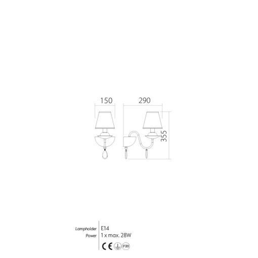 Incanti Fali lámpa IEL W1 22 06 ELIZEE