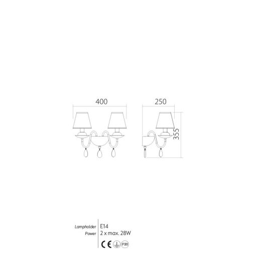 Incanti Fali lámpa IEL W2 23 02 ELIZEE