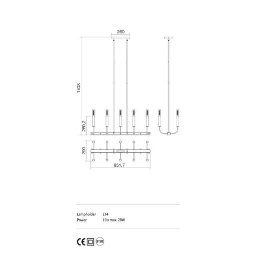 Incanti Csillár IKN C10 06 12 KONIG