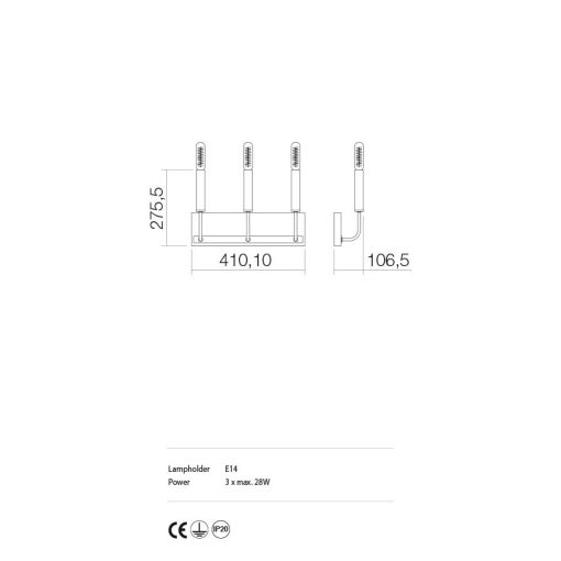 Incanti Fali lámpa IKN W3 06 12 KONIG