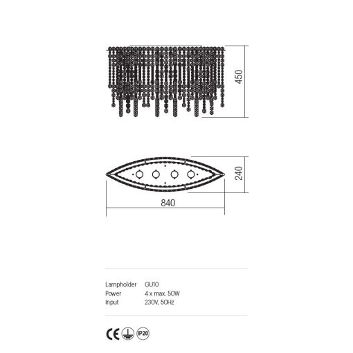 Incanti Mennyezeti lámpa ITV CLOV4 10 60 TREVI