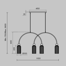 Maytoni Függeszték MOD302PL-04GR ANTIC