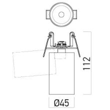 Arelux Beépíthető spot lámpa PE01UWW MBK XPIPE