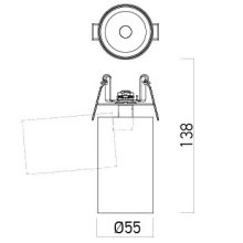 Arelux Beépíthető spot lámpa PE02WW MBK XPIPE