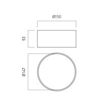 Arelux Mennyezeti lámpa RX03WW MWH XROLL