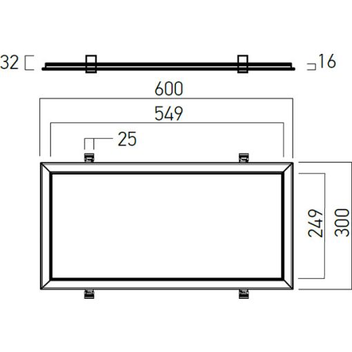 Arelux Álmennyezeti lámpa WDR3060NW MWH XWIDE