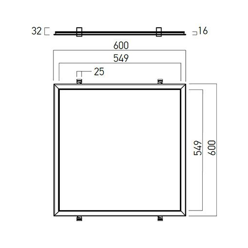 Arelux Álmennyezeti lámpa WDR6060WW MWH XWIDE